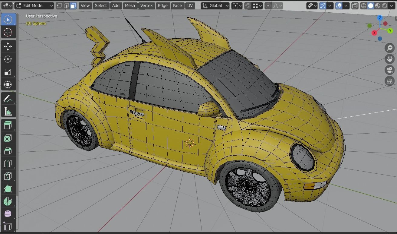 Pokemon car model in Blender 3D 3D model_7