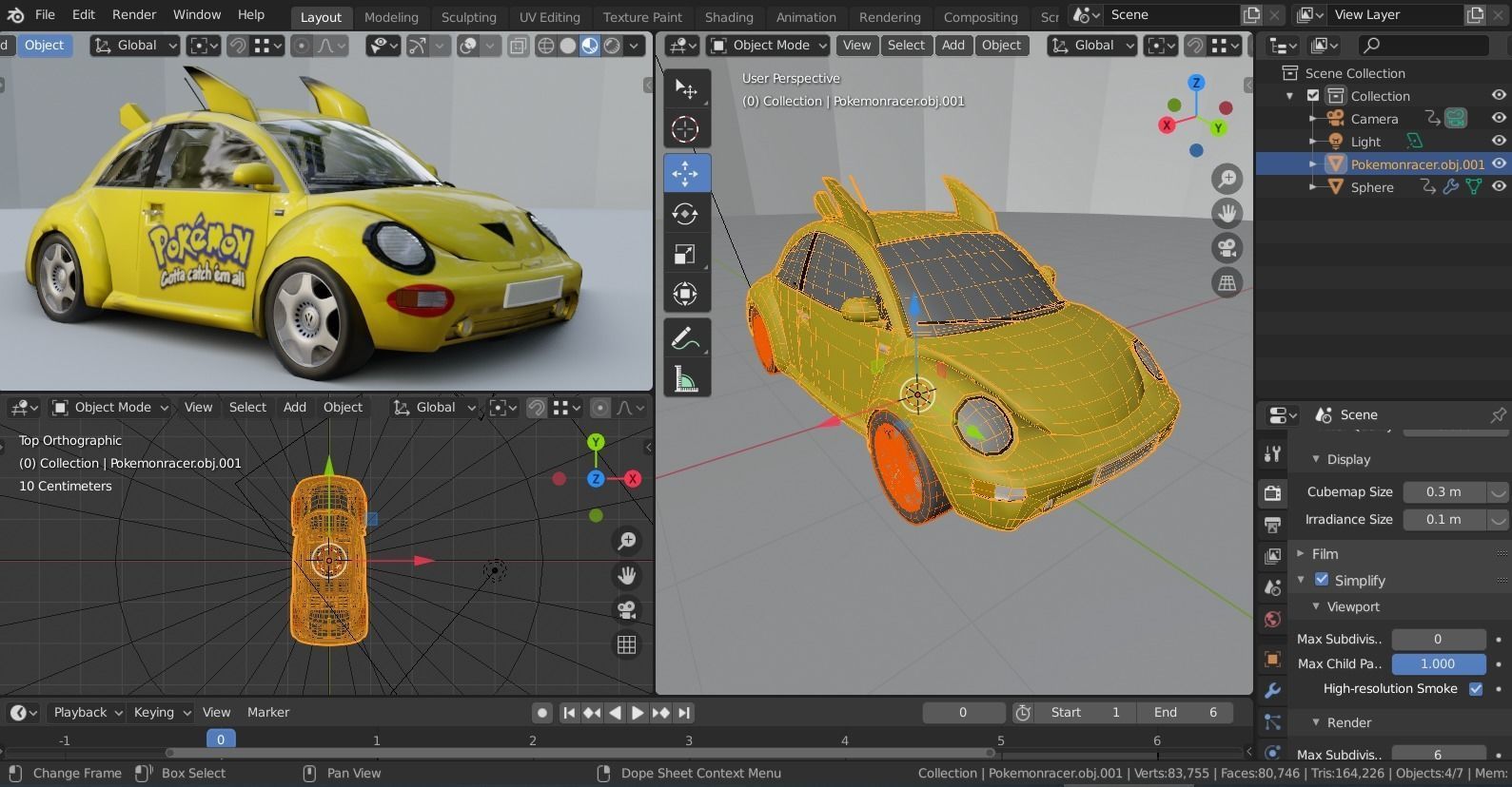 Pokemon car model in Blender 3D 3D model_6