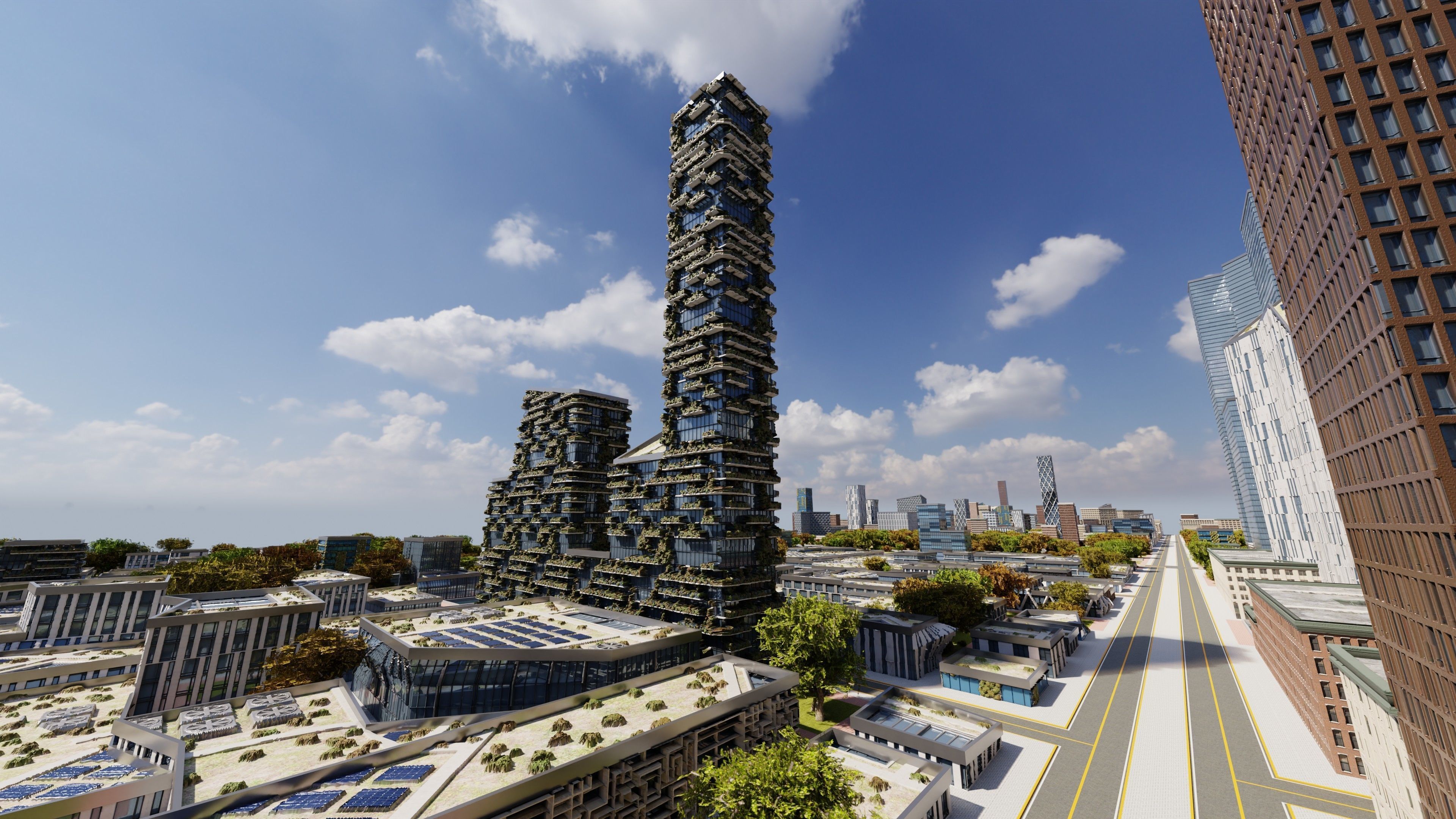 Modern Modular City Blender Cycles Low-poly 3D model_25