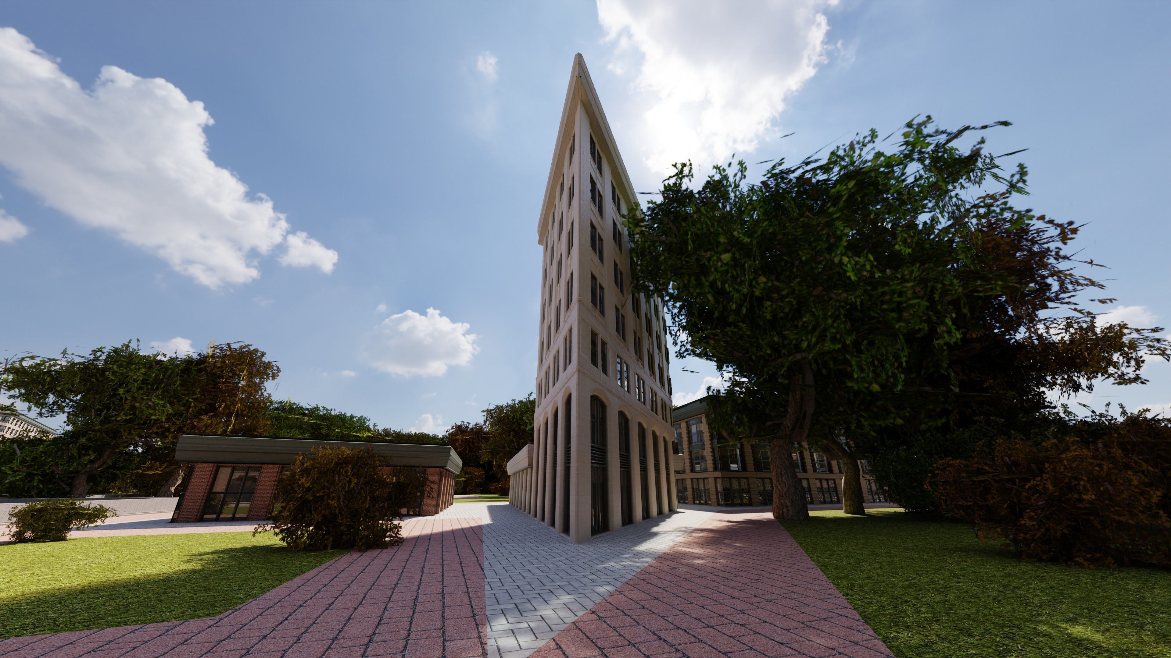 Modern Modular City Blender Cycles Low-poly 3D model_18