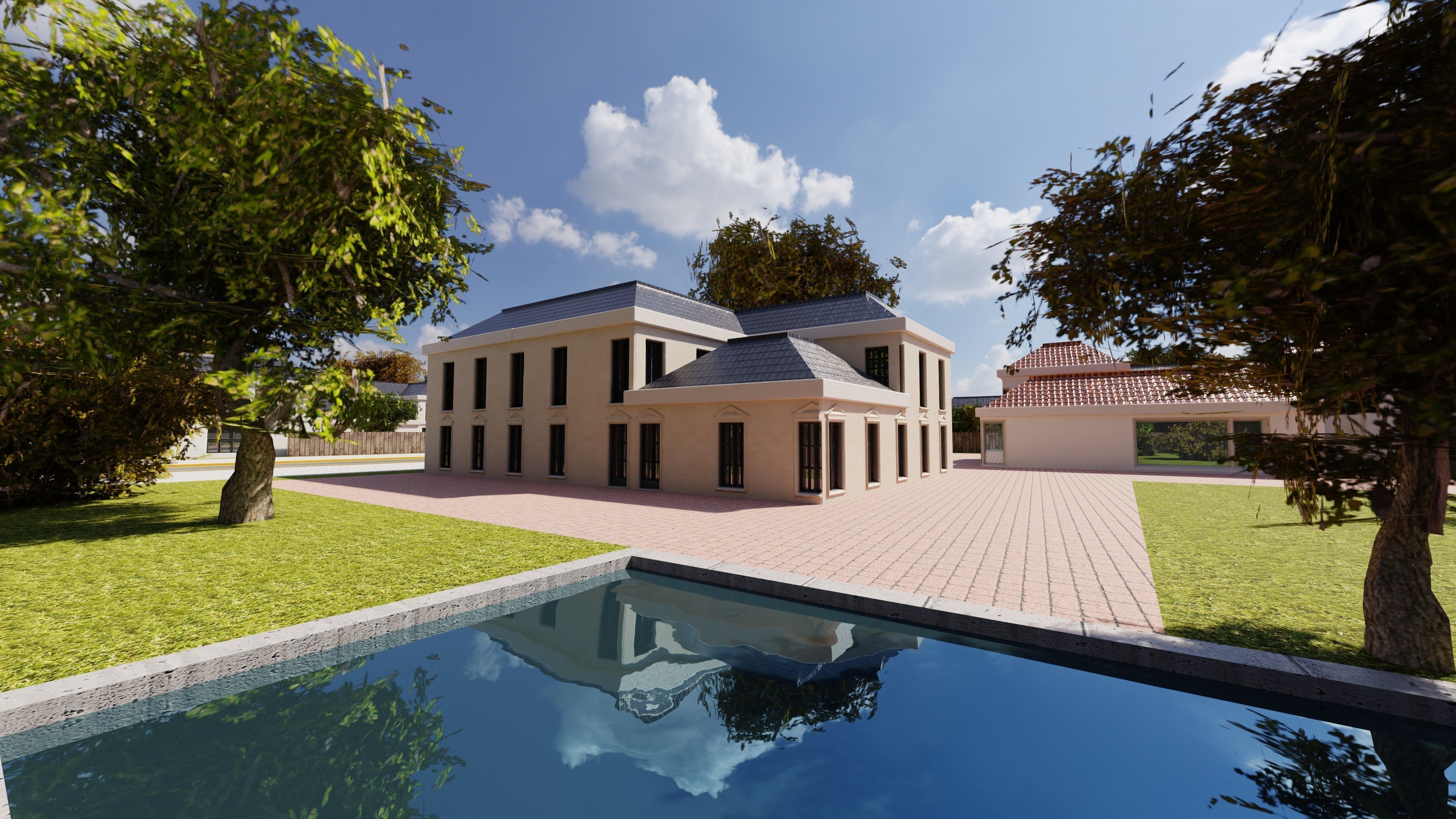 Modern Modular City Blender Cycles Low-poly 3D model_13