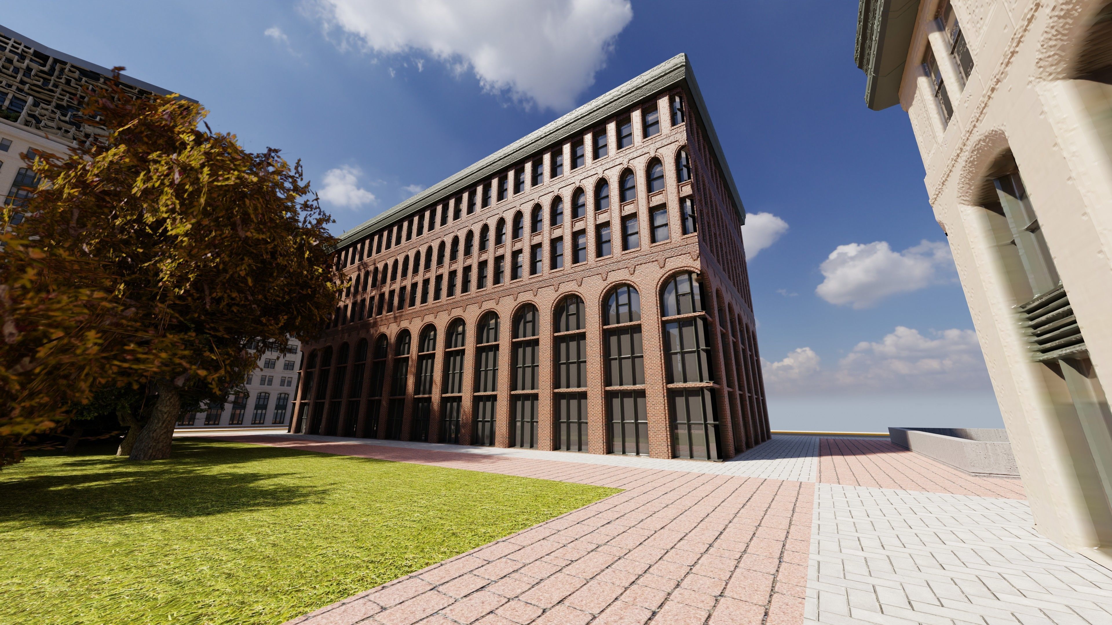 Modern Modular City Blender Cycles Low-poly 3D model_14