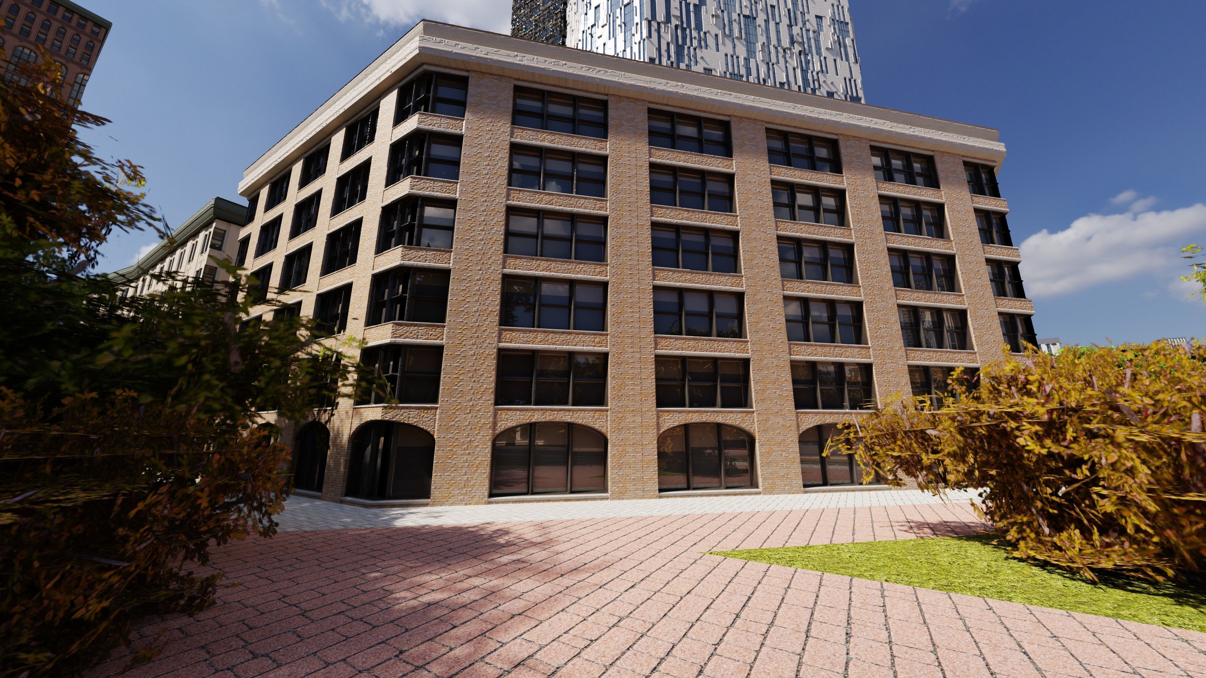 Modern Modular City Blender Cycles Low-poly 3D model_22