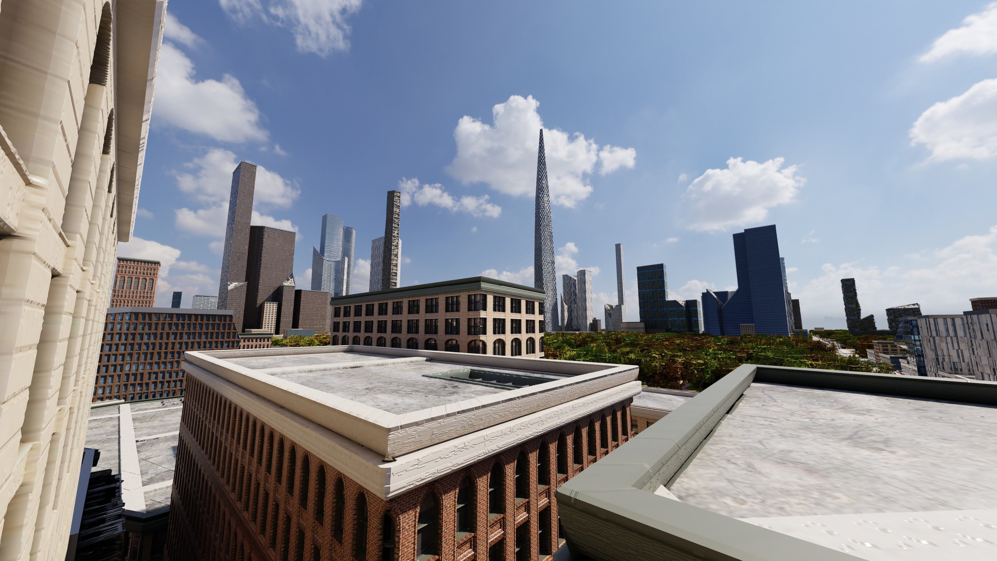 Modern Modular City Blender Cycles Low-poly 3D model_27