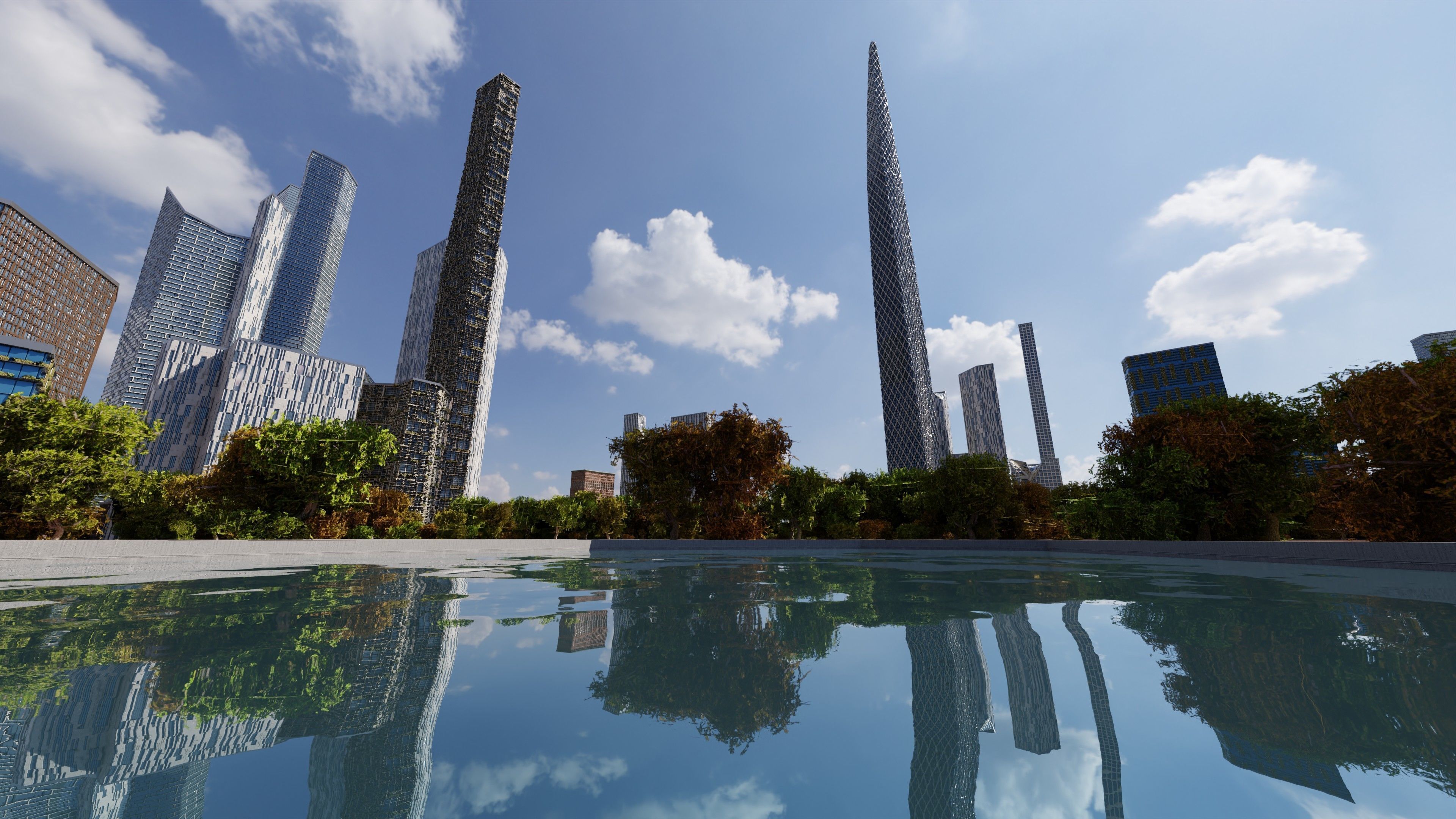 Modern Modular City Blender Cycles Low-poly 3D model_23