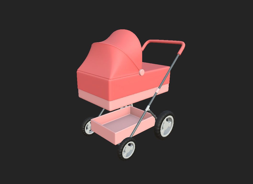 Baby Pram 3D model_8