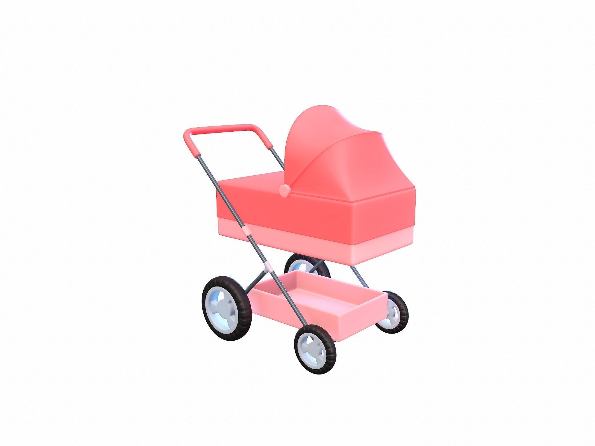 Baby Pram 3D model_2