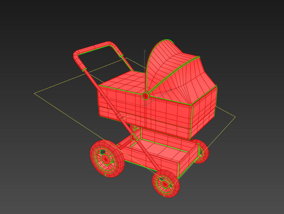 Baby Pram 3D model_19