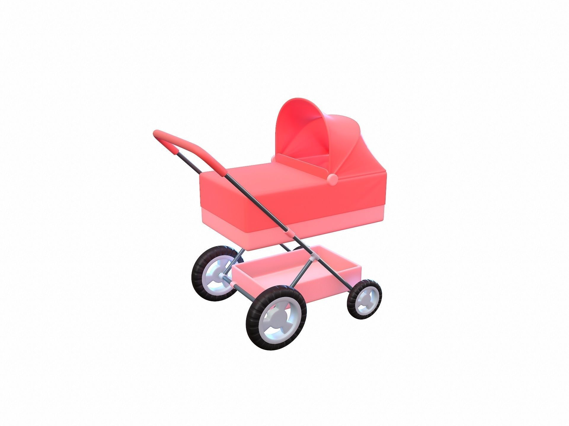 Baby Pram 3D model_1