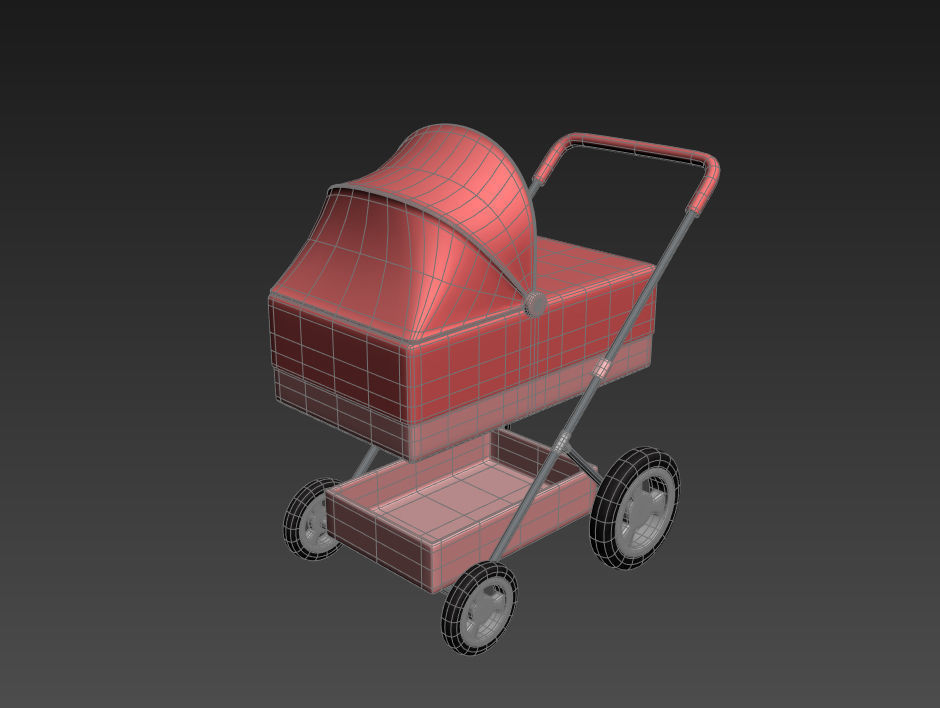 Baby Pram 3D model_16