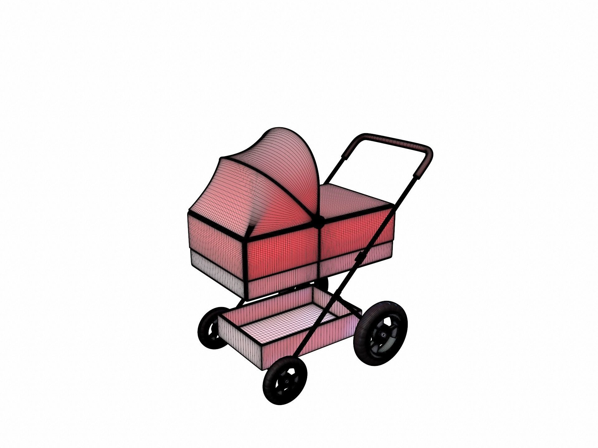 Baby Pram 3D model_7
