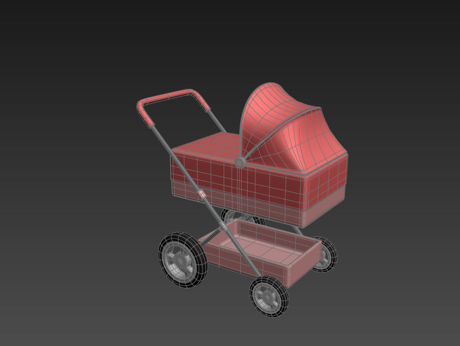 Baby Pram 3D model_17