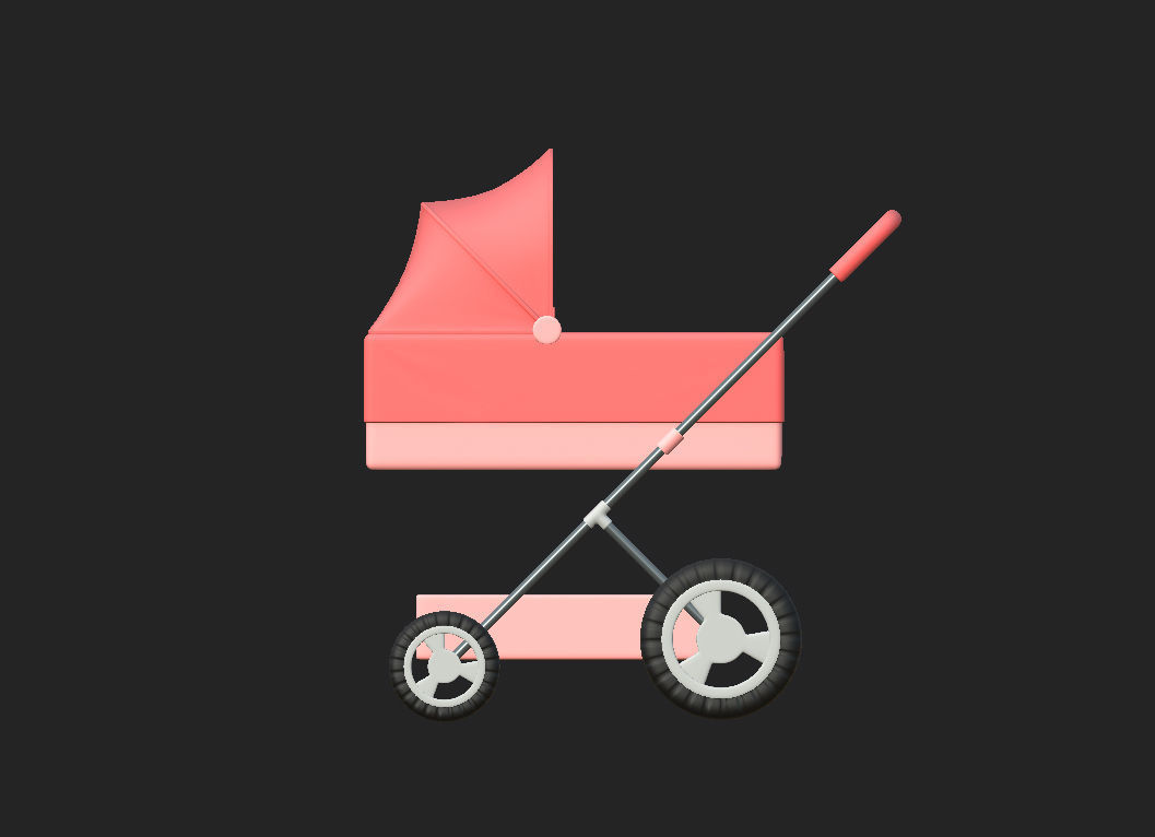 Baby Pram 3D model_11