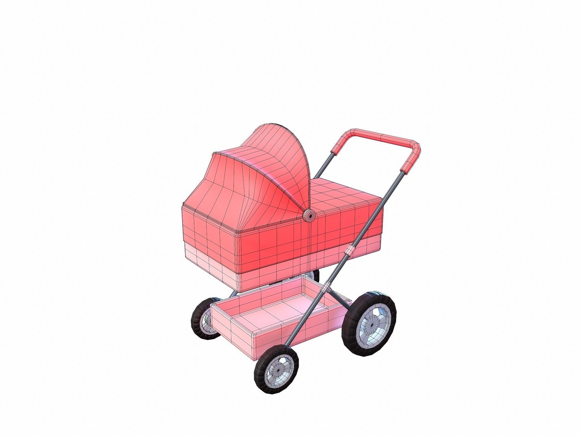 Baby Pram 3D model_6