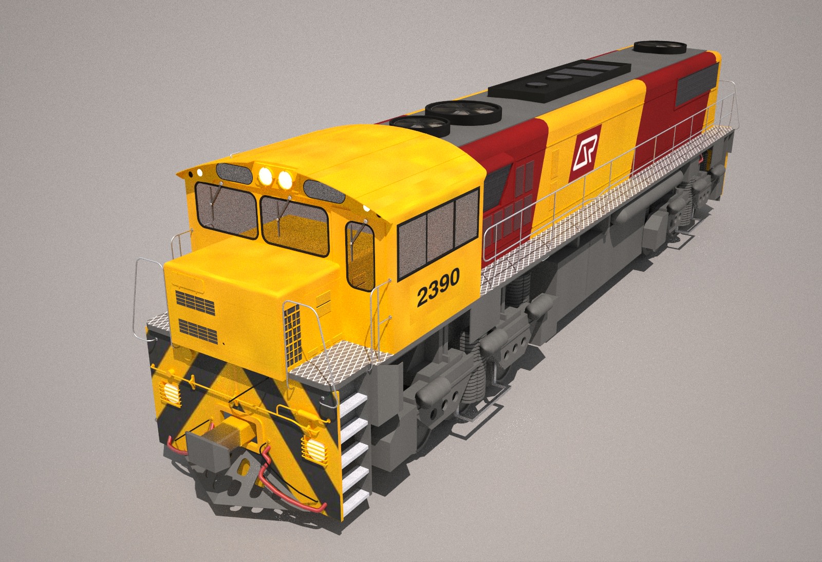 QR Freight Train Class 2390 3D Model .obj .3ds .fbx .hrc ...