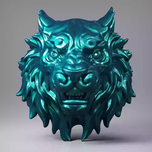 Tiger Head Number04 3D print model