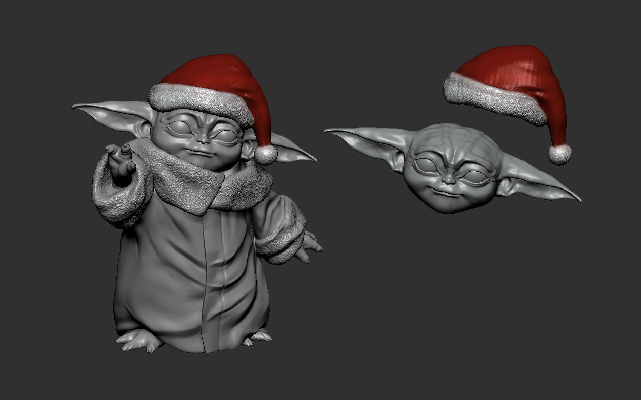 baby yoda force 3D print model_14