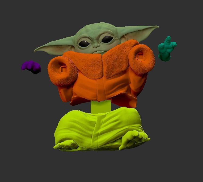baby yoda force 3D print model_17