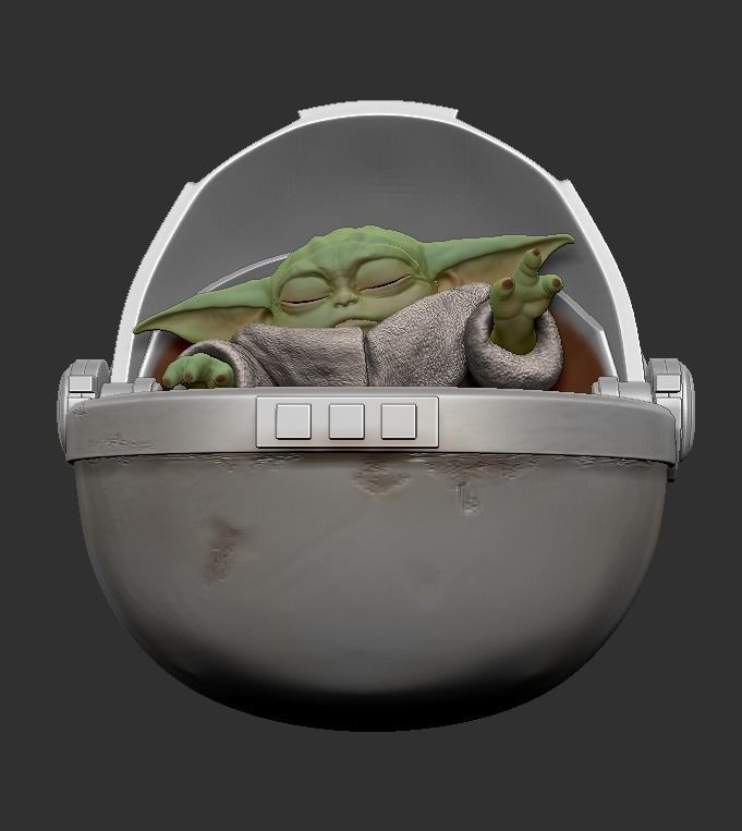 baby yoda force 3D print model_4