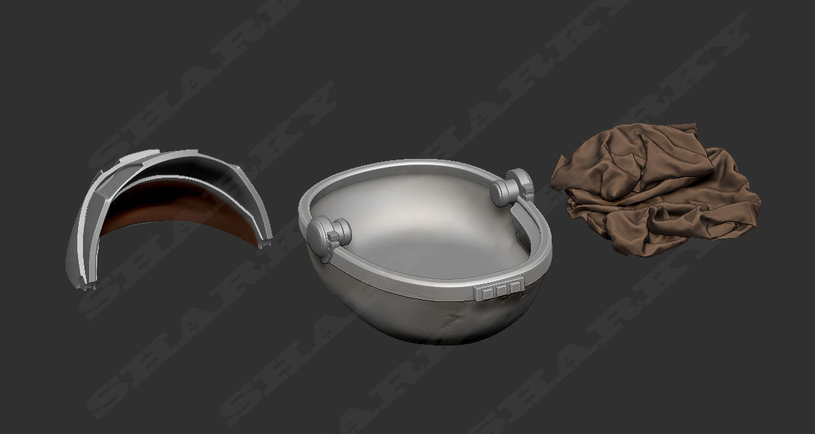 baby yoda force 3D print model_15