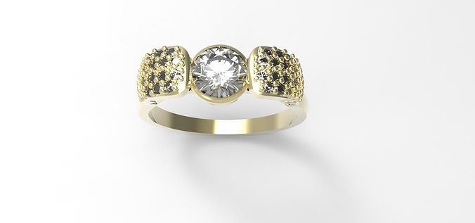 one gem ring for woman 3D print model
