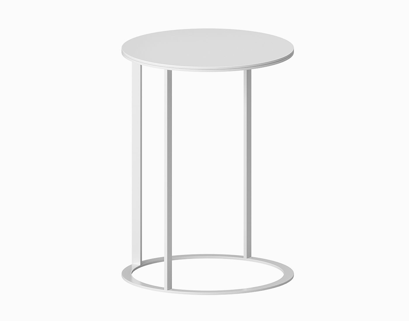 Table Set marble with metal legs 3D model_10