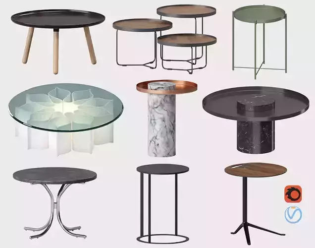 Table Set marble with metal legs