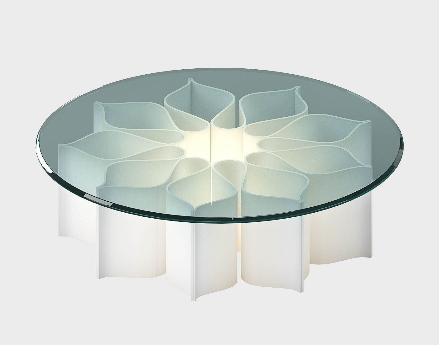 Table Set marble with metal legs 3D model_12