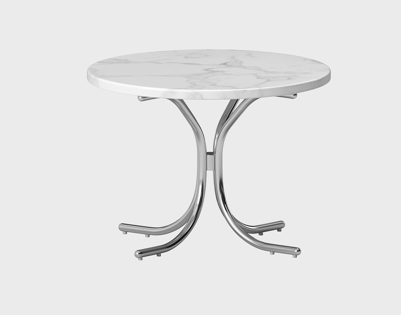 Table Set marble with metal legs 3D model_5