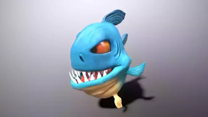 Cartoon piranha Low-poly 3D model