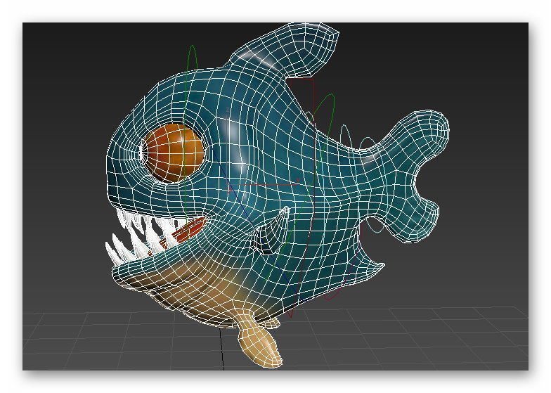 Cartoon piranha Low-poly 3D model_11
