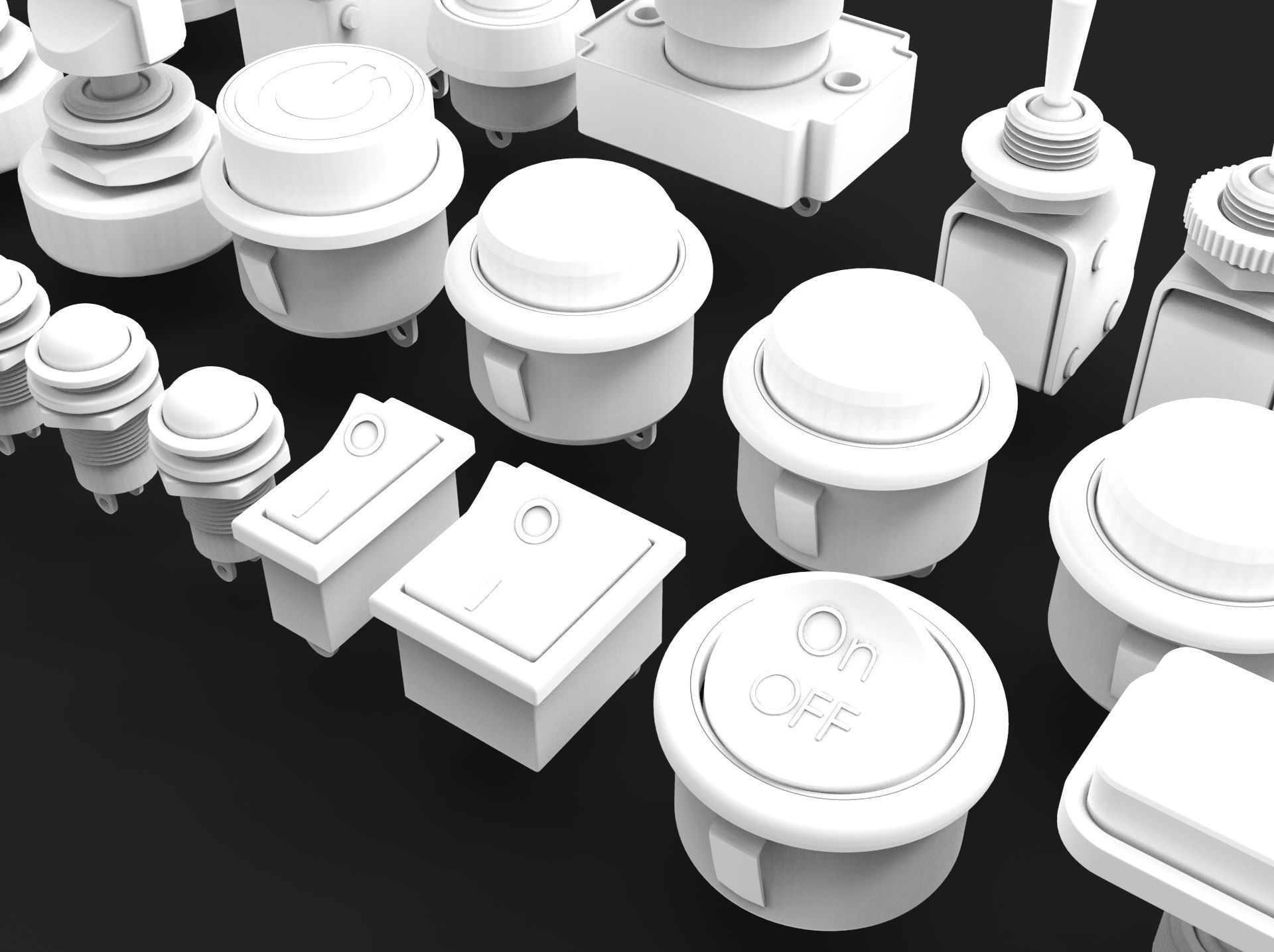Emergency Buttons  and Switches  3D model_14