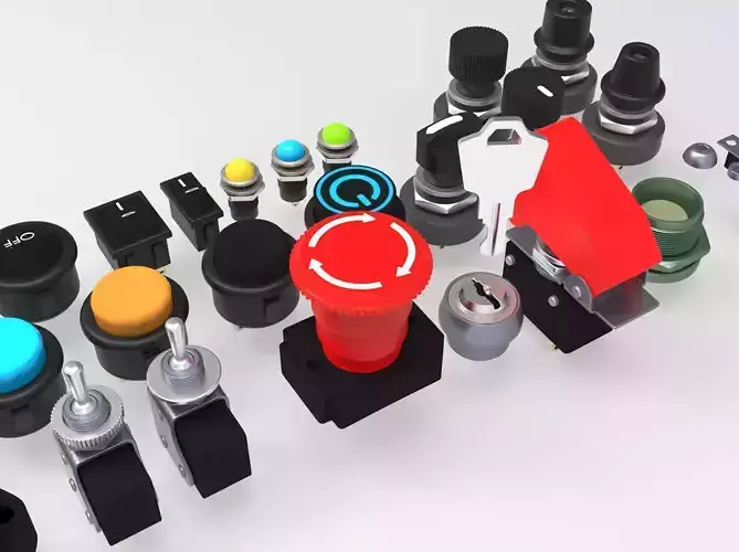   Emergency Buttons  and Switches  3D model