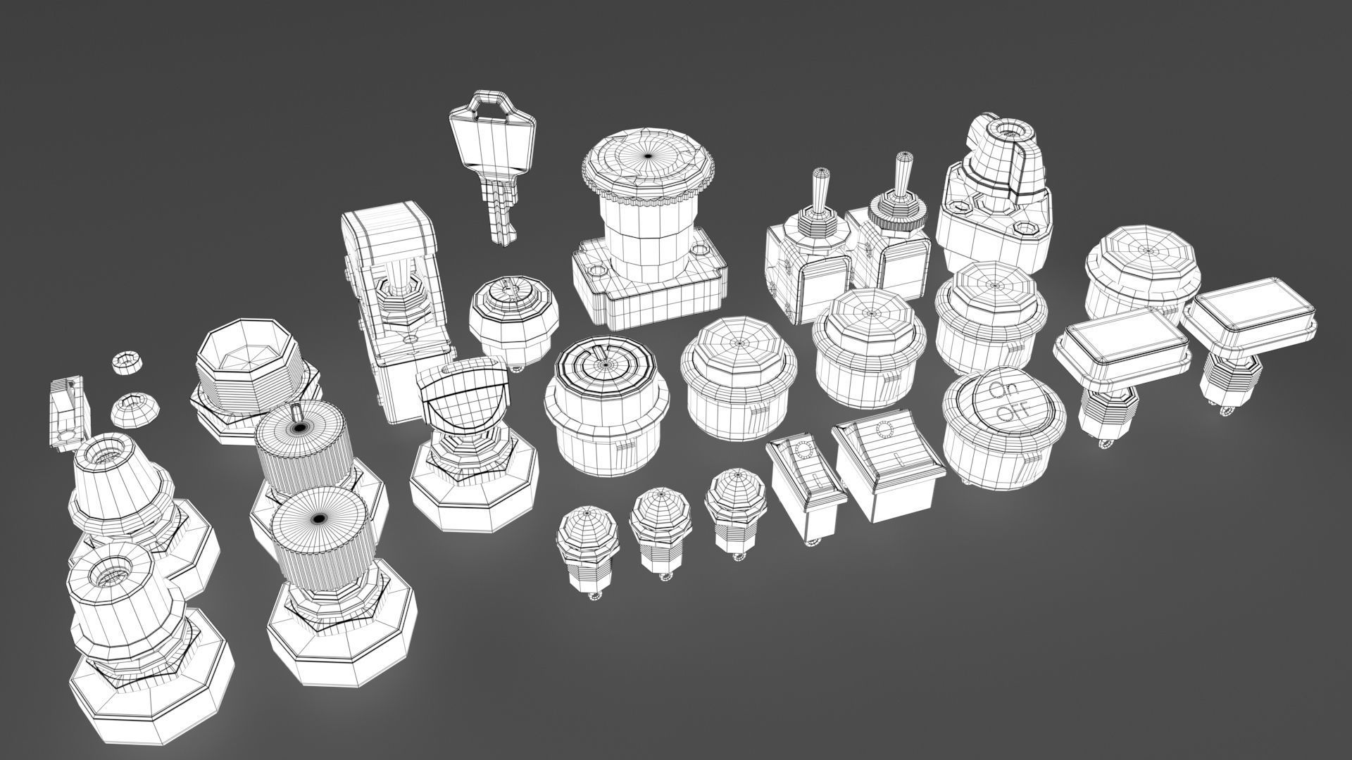 Emergency Buttons  and Switches  3D model_7