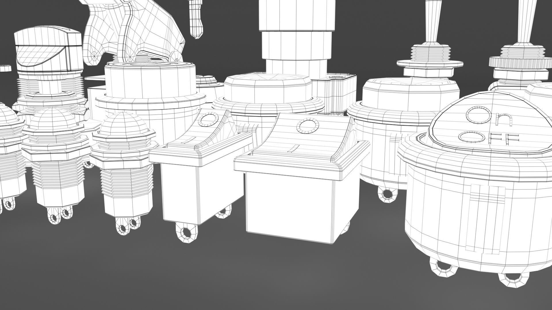 Emergency Buttons  and Switches  3D model_9
