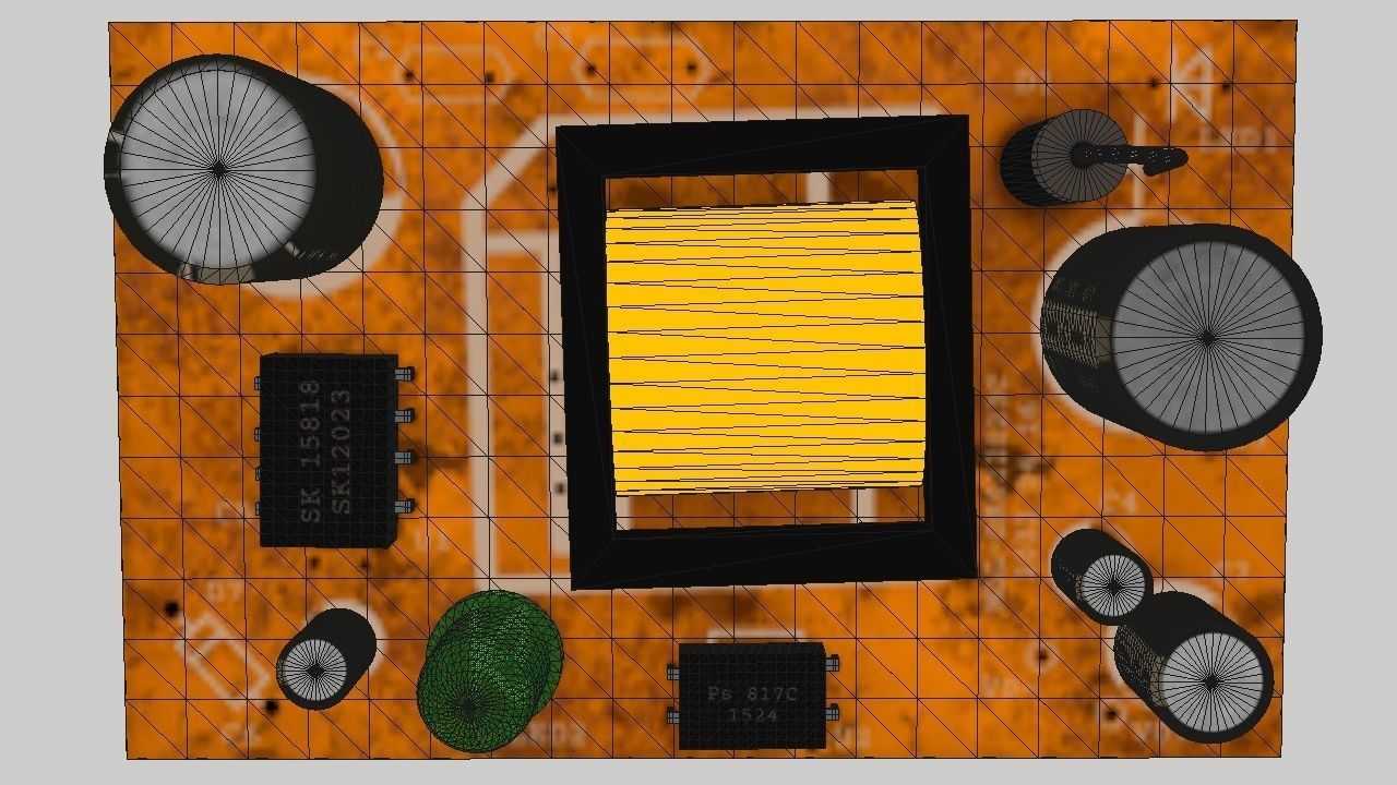Circuit Board Optocoupler Chip Capacitor 3D model_4