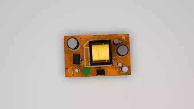 Circuit Board Optocoupler Chip Capacitor 3D model