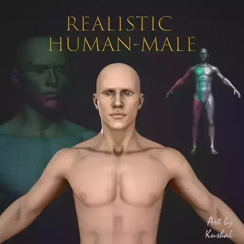 Realistic Human Male Low-poly 3D model