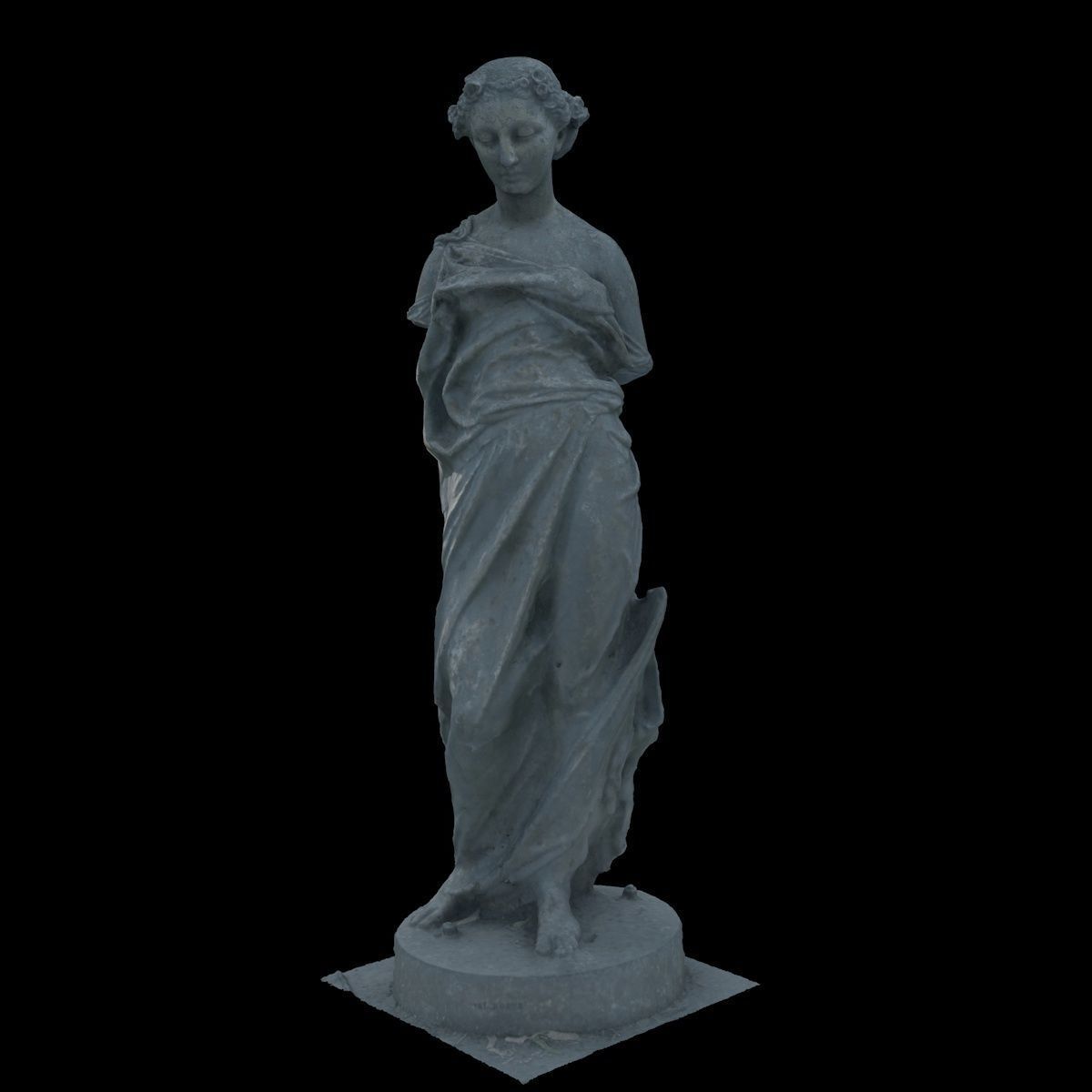 Statue of a nymph girl without arms 3D model_6
