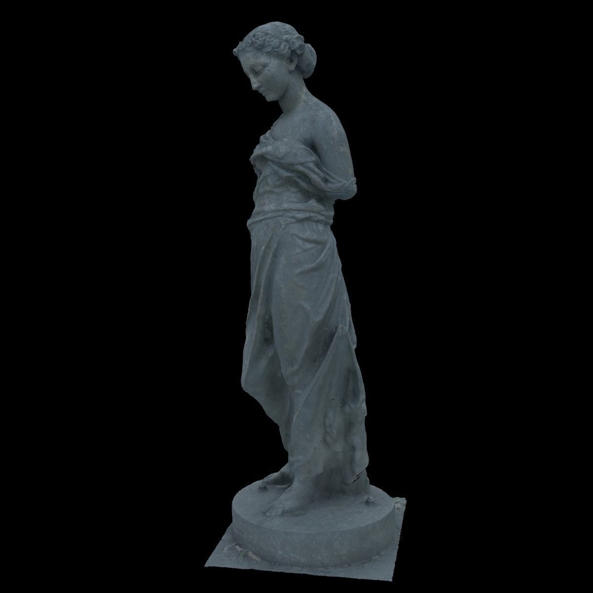 Statue of a nymph girl without arms 3D model_8
