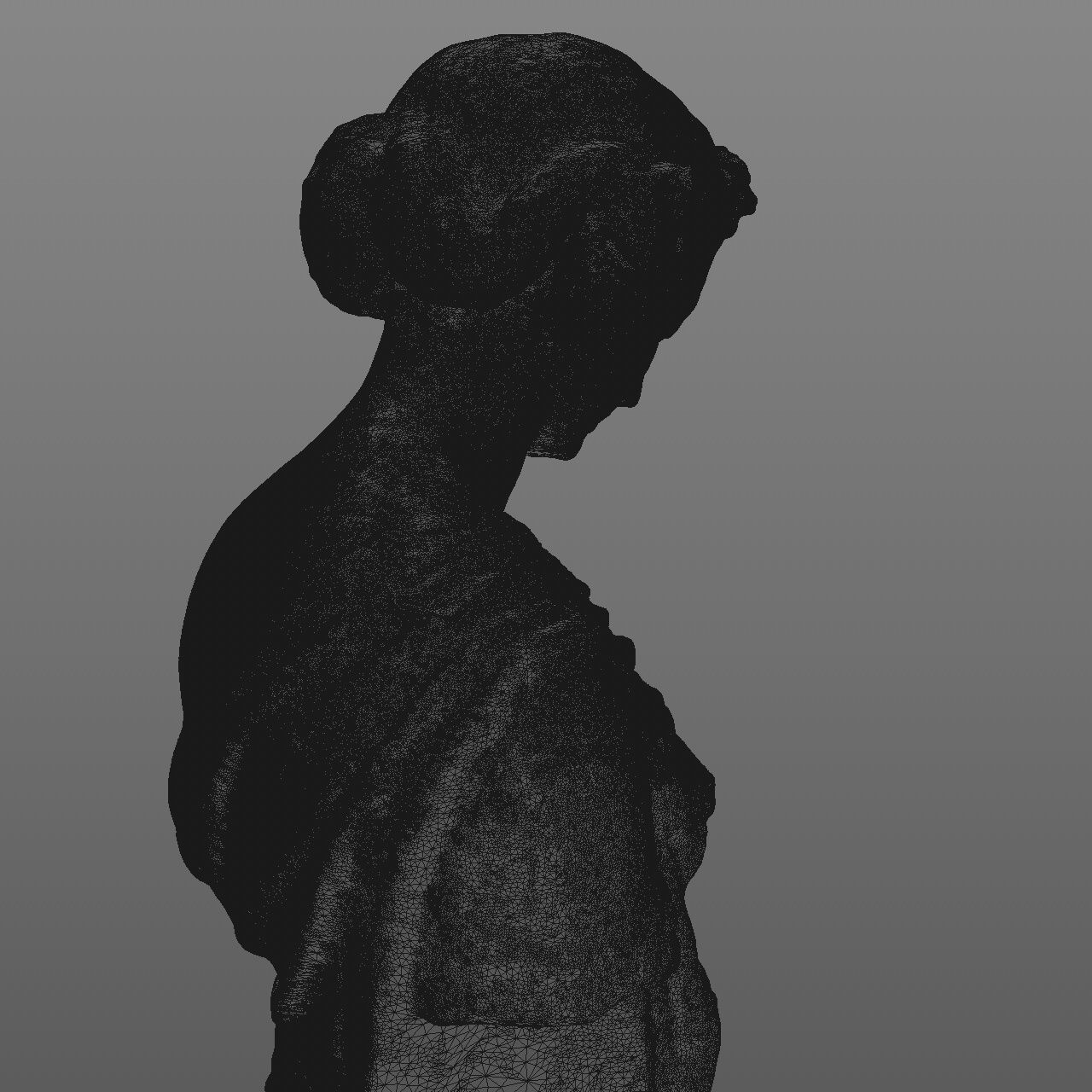 Statue of a nymph girl without arms 3D model_12