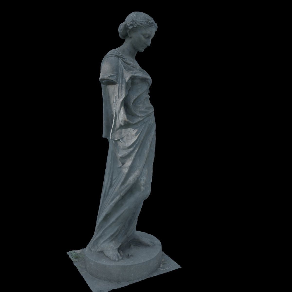 Statue of a nymph girl without arms 3D model_5