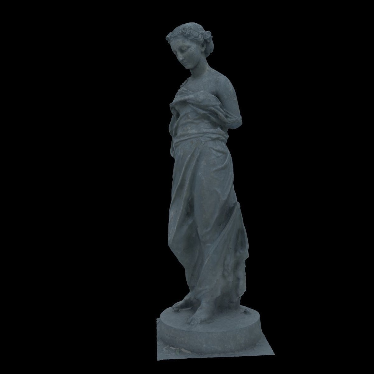 Statue of a nymph girl without arms 3D model_7