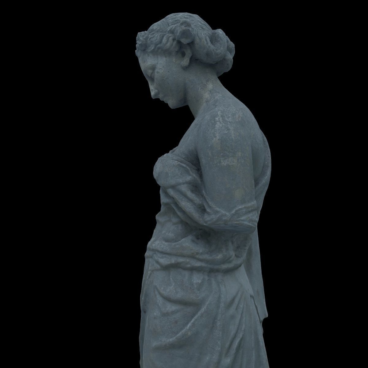 Statue of a nymph girl without arms 3D model_2