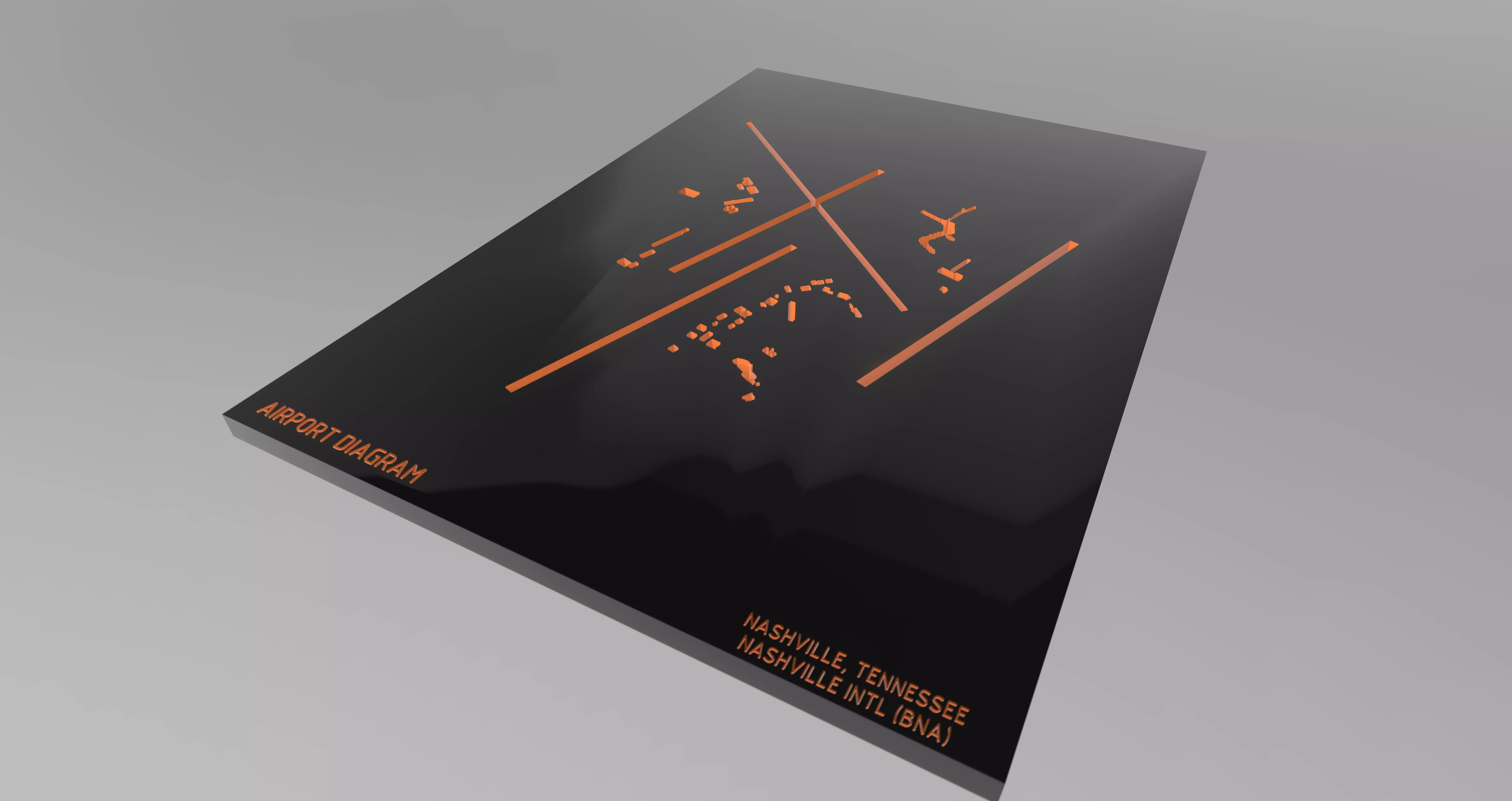 Airport Diagram - Nashville International Airport - BNA Free 3D model