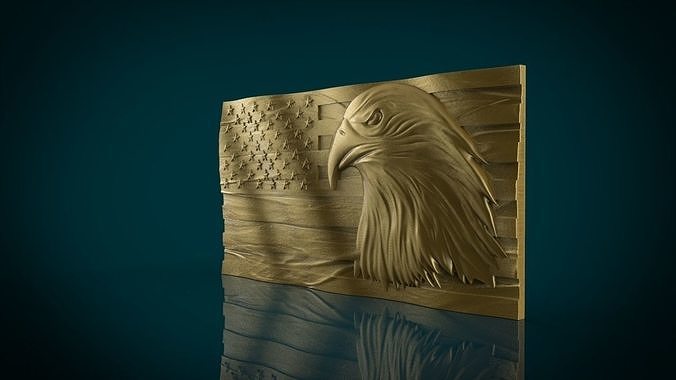 American Flag and Eagle 3D print model
