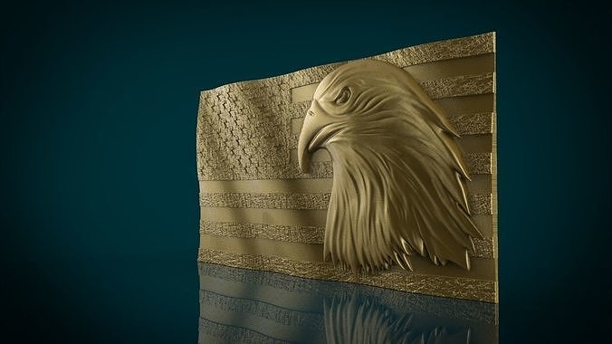 American Flag and Eagle 3D print model