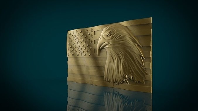 American Flag and Eagle 3D print model