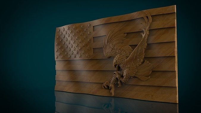 American Flag and Eagle 3D print model