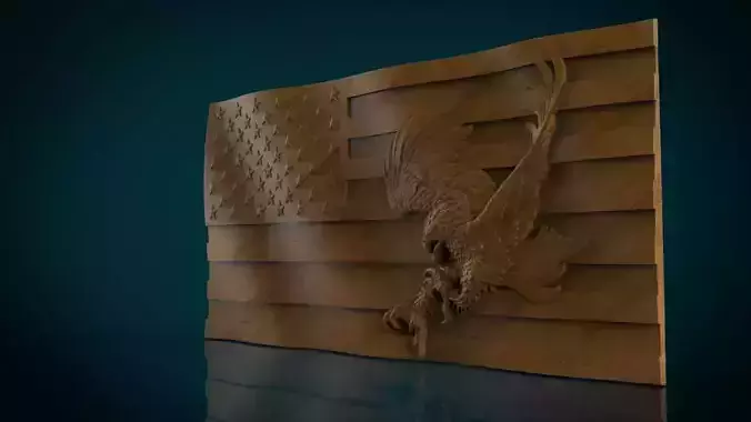 American Flag and Eagle 3D print model